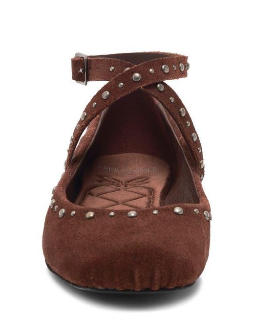 Free People Brown Grace Ankle Strap Ballet Flat