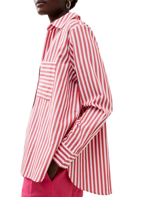 French Connection Red Thick Stripe Shirt
