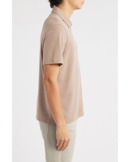 Bugatchi Natural Quarter Zip Polo for men