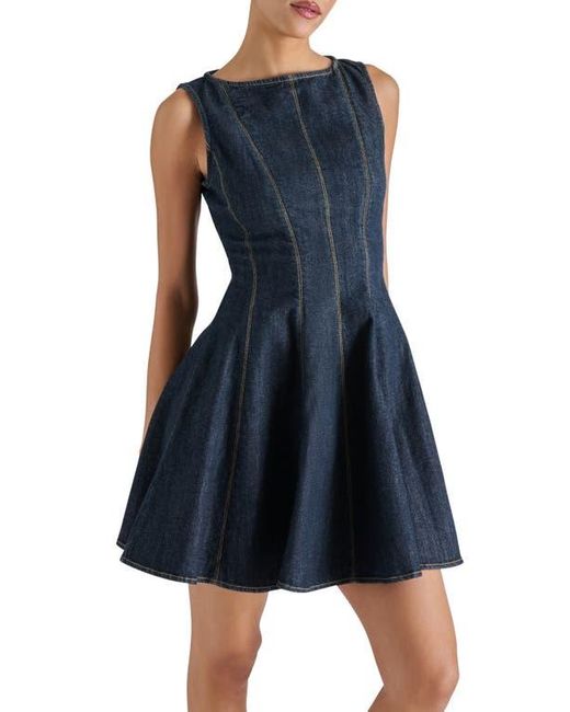 Steve Madden Blue Nili Denim Fit & Flare Minidress