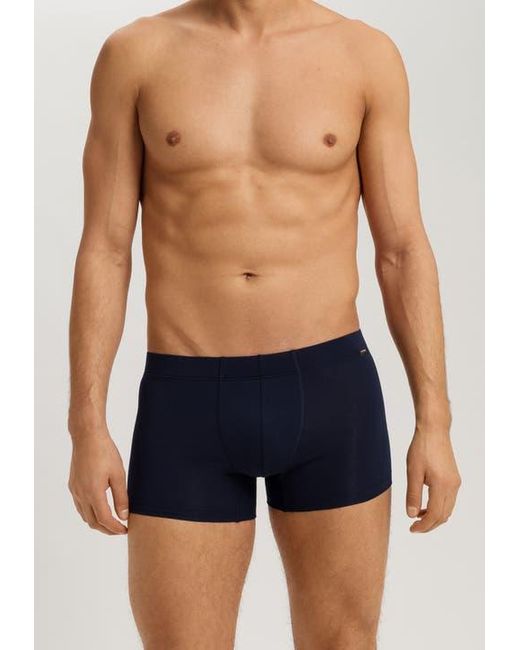 Hanro Blue Cotton Essentials 2-Pack Cotton Boxer Briefs With Covered Waistband for men