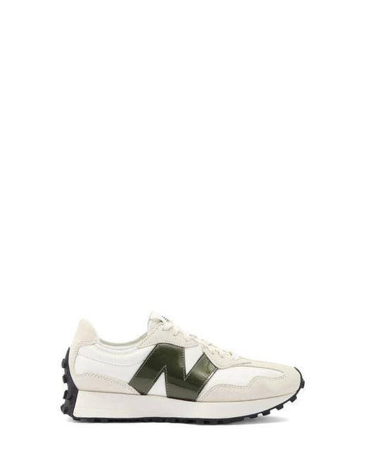 New Balance White 327 Patent Sneaker