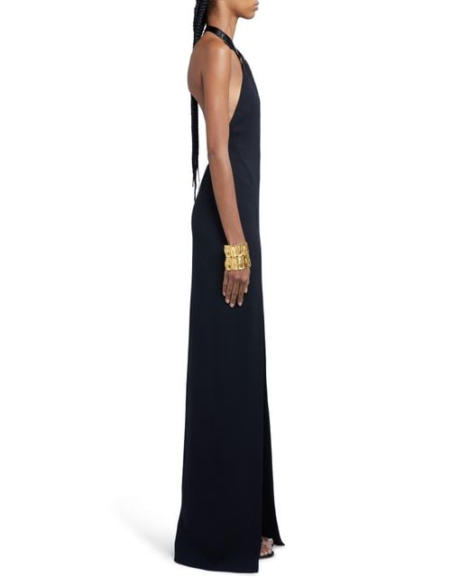 Tom Ford Blue Sable Evening Halter Gown