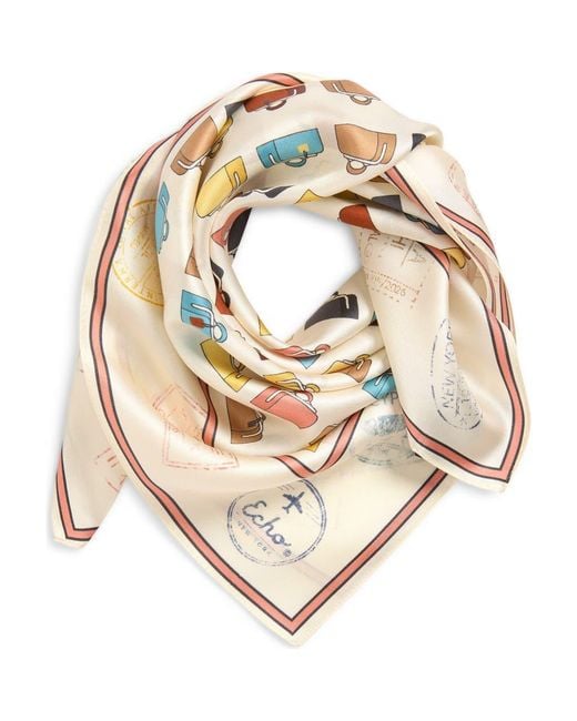Echo Metallic Luggage Silk Square Scarf