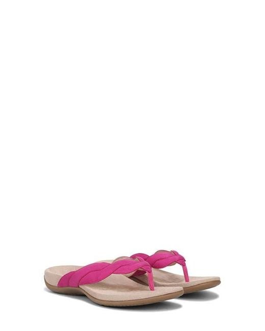 Vionic Pink Bella Braid Flip Flop