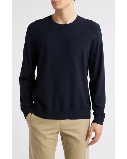 Theory Blue Textured Crewneck Sweater for men