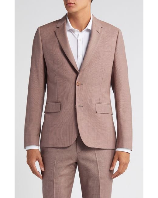 Paul Smith Pink Tailored Fit Microcheck Wool & Mohair Suit for men