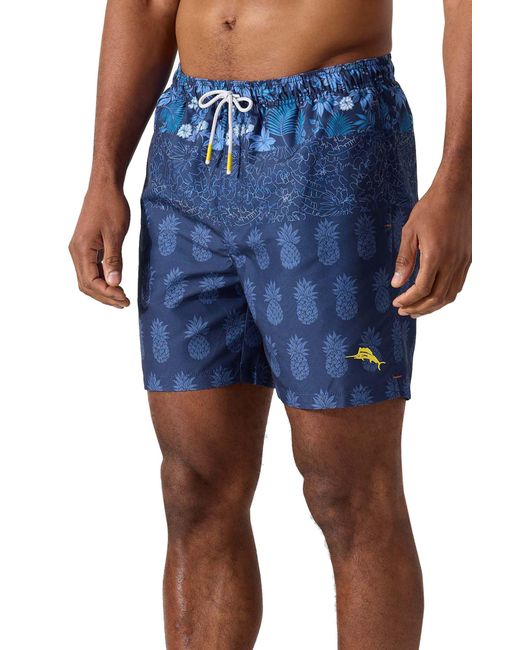 Tommy Bahama Naples Pina Collage Swim Trunks in Blue for Men | Lyst