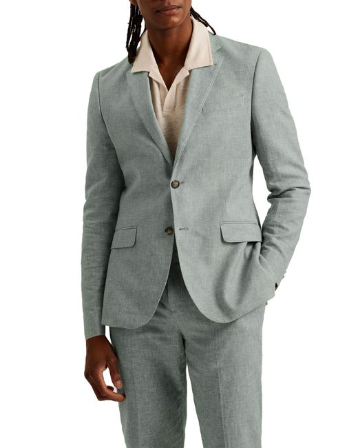 Ted Baker Gray Damaskj Slim Fit Linen & Cotton Sport Coat for men