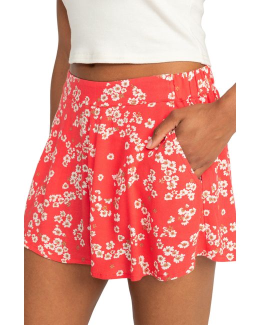 Roxy Red Midnight Floral Shorts
