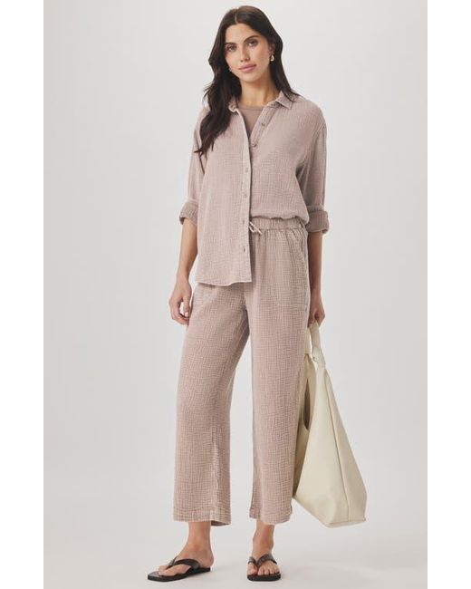 Splendid Pink Adele Cotton Gauze Drawstring Pants