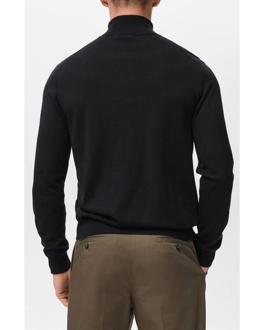 Mango Black Turtleneck Wool Sweater for men