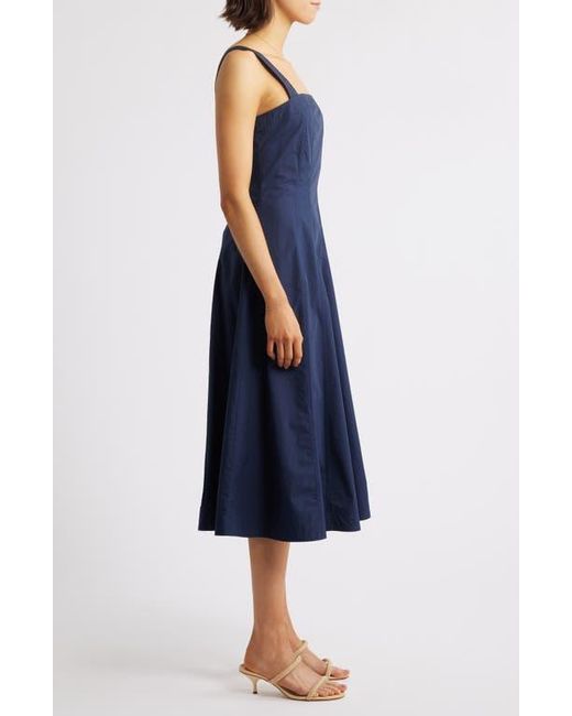 FRNCH Blue Alfreda Fit & Flare Midi Dress