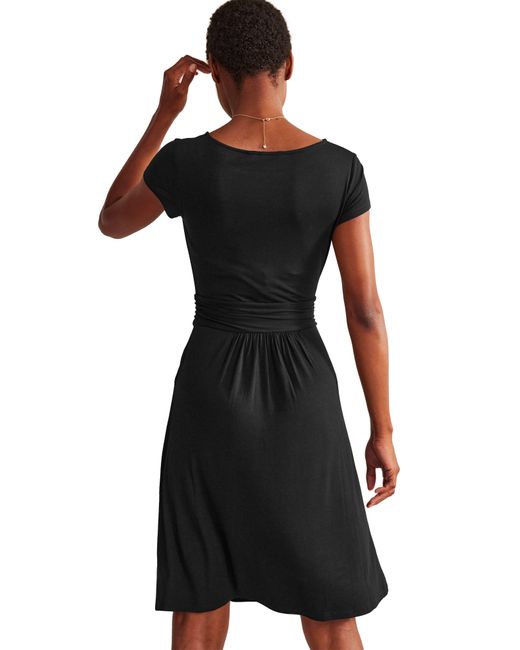 Boden Black Amelie Print Jersey Dress