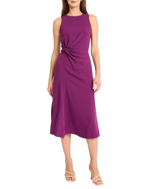 Maggy London Purple Twist Midi Dress