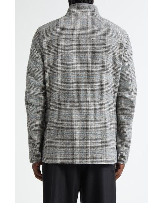 Herno Gray Glen Plaid Wool Blend Field Jacket for men