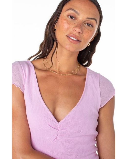 Roxy Pink Vibe Check Lettuce Edge Cotton Minidress