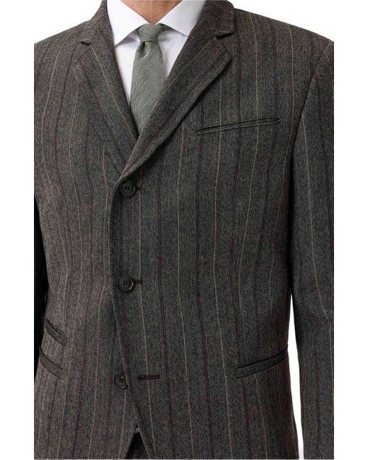 John Varvatos Black Silo Stripe Wool Blazer for men