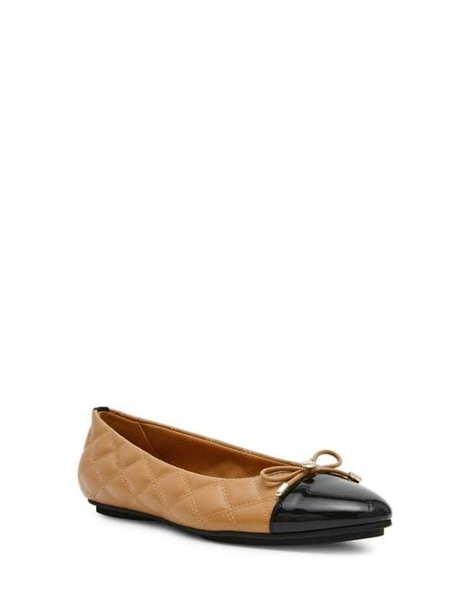 Anne Klein Black Luci Cap Toe Ballet Flat