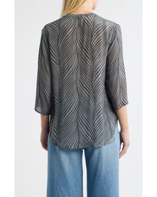 Apny Black Abstract Print Button-Up Shirt