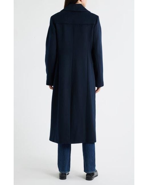 Michael Kors Blue Double Breasted Wool Blend Coat