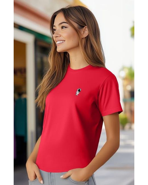 Alix Red Astronaut Jersey Relaxed Tee
