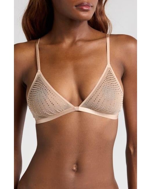 Etam Brown Effusion Crystal Detail Triangle Bra
