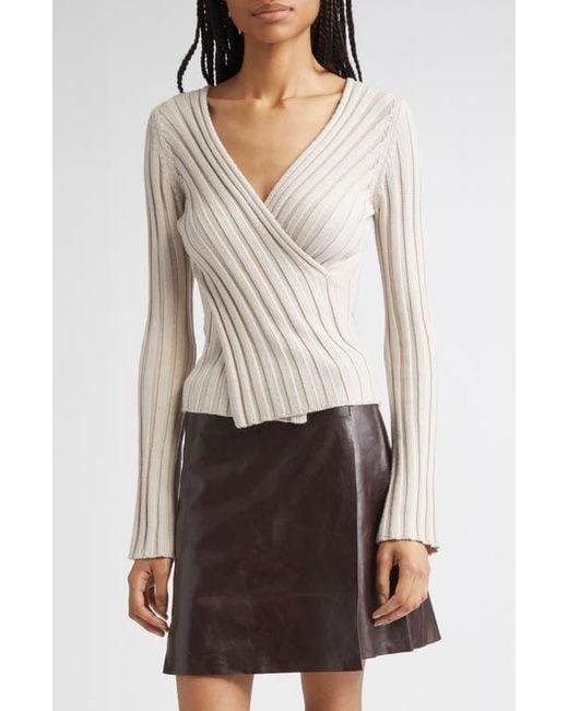 Paloma Wool Valeria Reversible Merino Wool Sweater in White