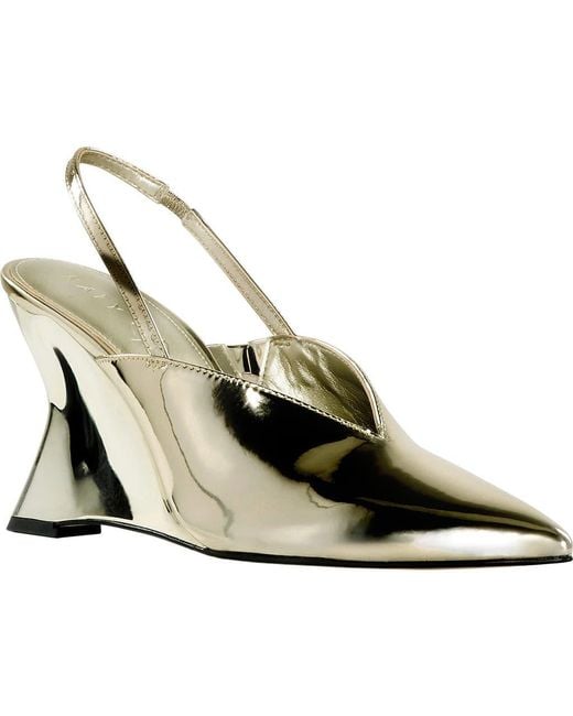 Katy Perry Metallic The Trendygurl Slingback Pointed Toe Wedge Sandal