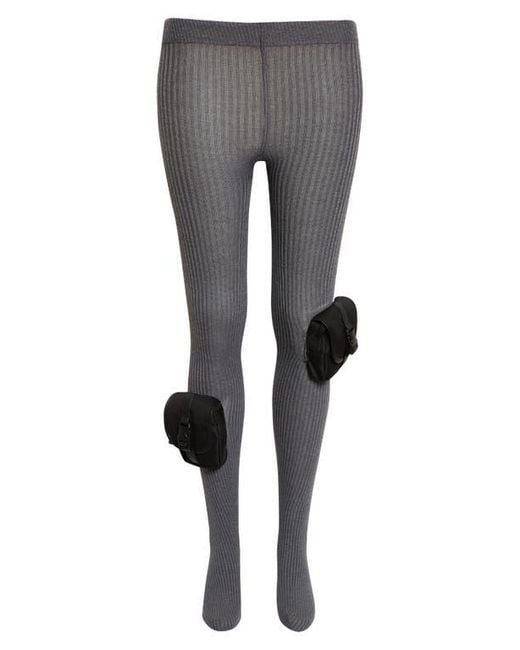 Coperni Gray Wool Rib Cargo Tights