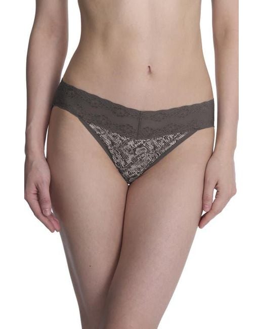 Natori Gray Bliss Perfection Lace Trim Bikini Brief 2-Pack