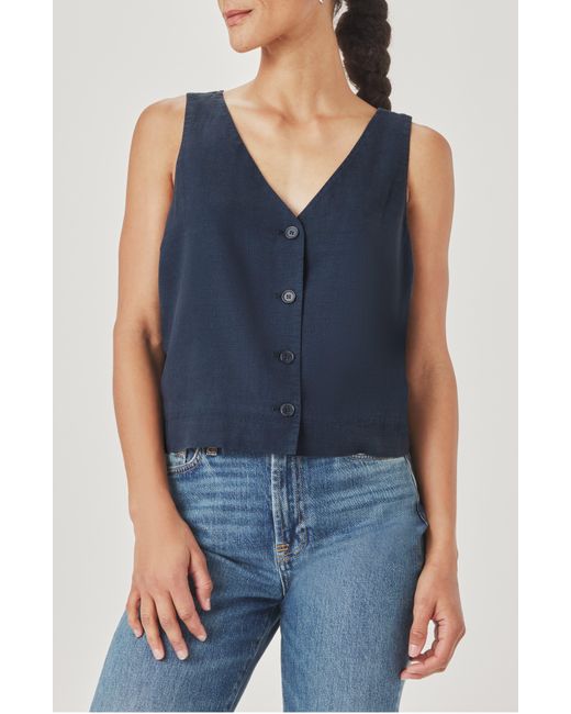 Splendid Blue Adele Linen Blend Vest