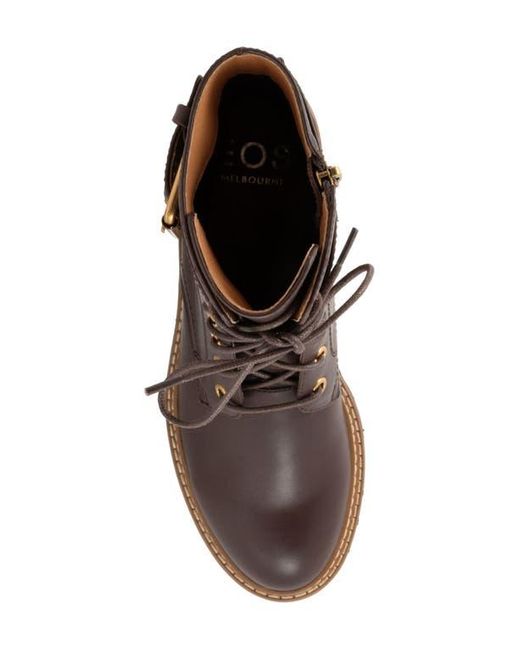 EOS FOOTWEAR Brown Line Stack Heel Work Boot