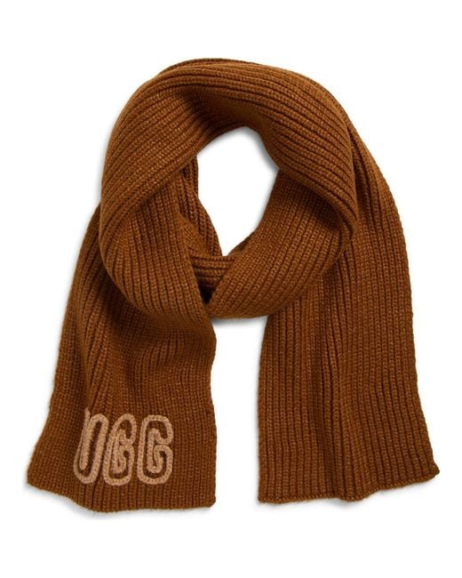 Ugg Brown Chunky Rib Scarf