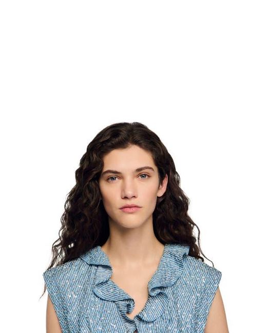 Sandro Blue Sequin Top