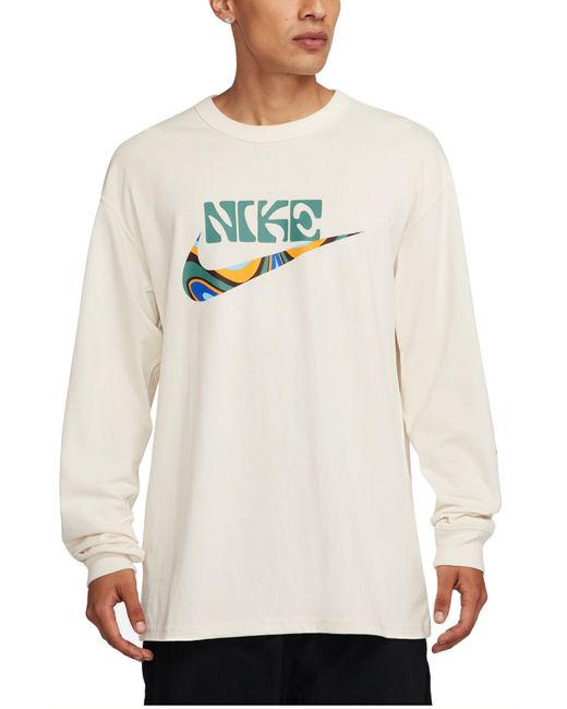 Nike White Max90 Long Sleeve Graphic T-shirt for men