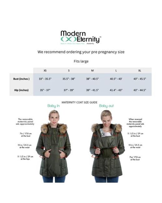 Modern Eternity Maternity White Addison 3-In-1 Waterproof Maternity Windbreaker
