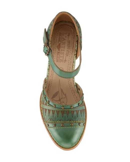 Spring Step Green Niobella Ankle Strap Pump