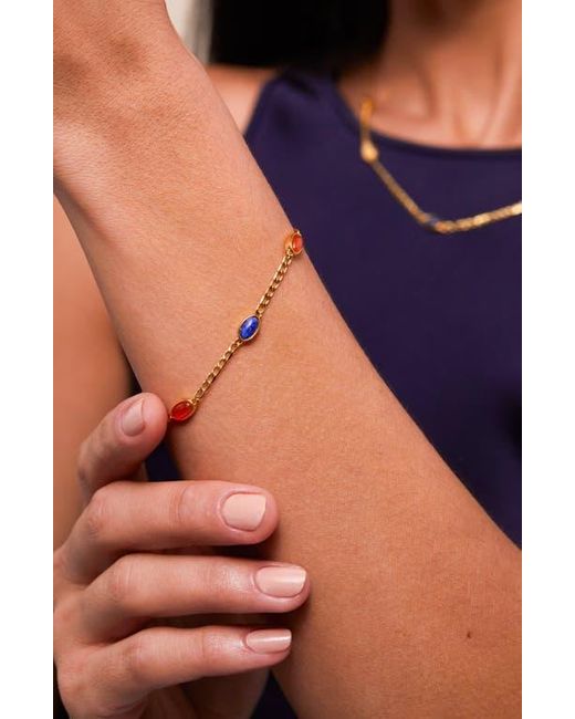 Estella Bartlett White Lapiz Lazuli & Agate Chain Bracelet