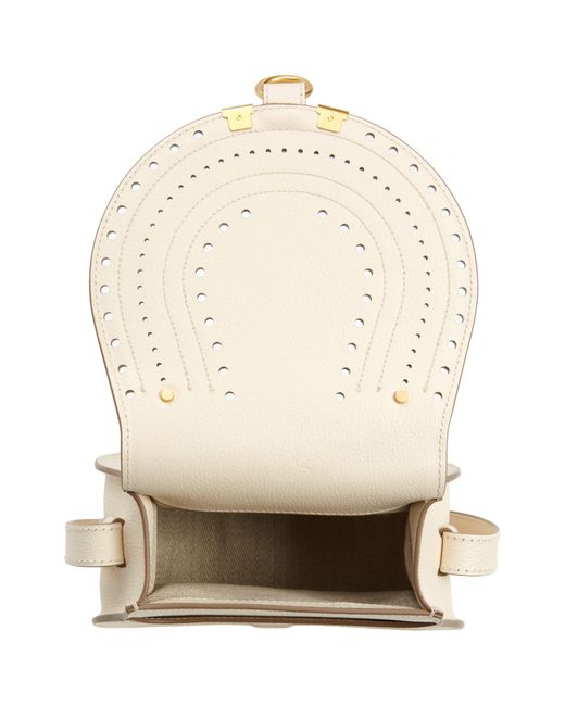Chloé White Small Marcie Perforated Leather Crossbody Bag