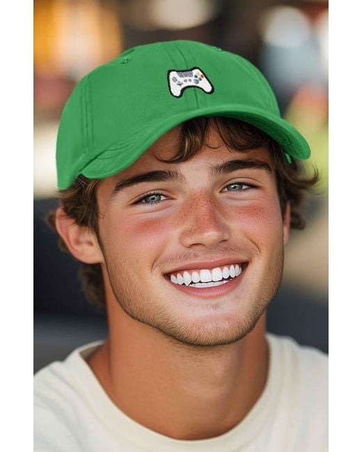 Alix Green Game Controller Embroidered Hat for men
