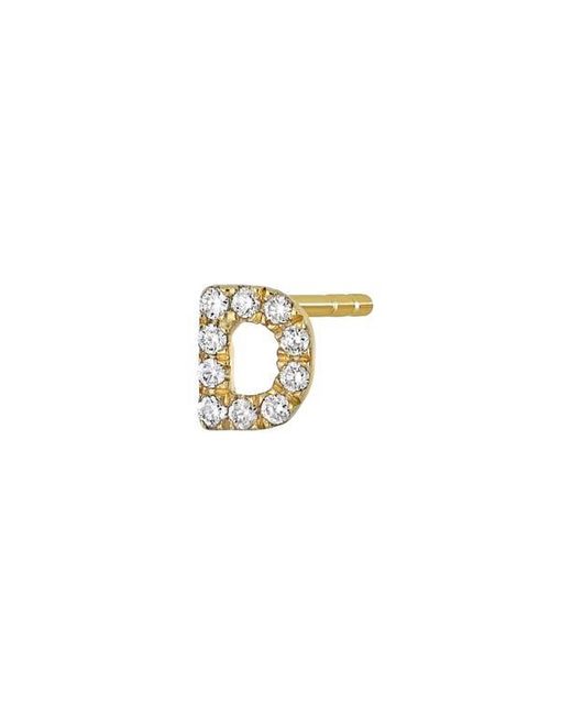 Bony Levy Metallic Icon Diamond Initial Single Stud Earring