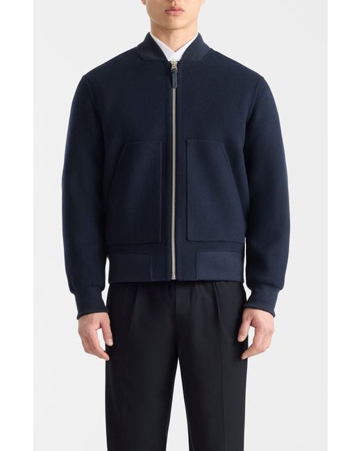 Mackage Blue Emilio Wool Bomber Jacket for men