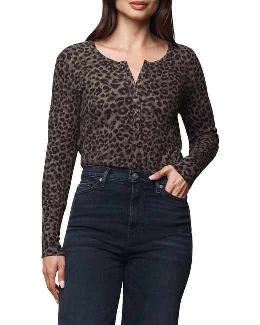 Splendid Black Forever Leopard Henley