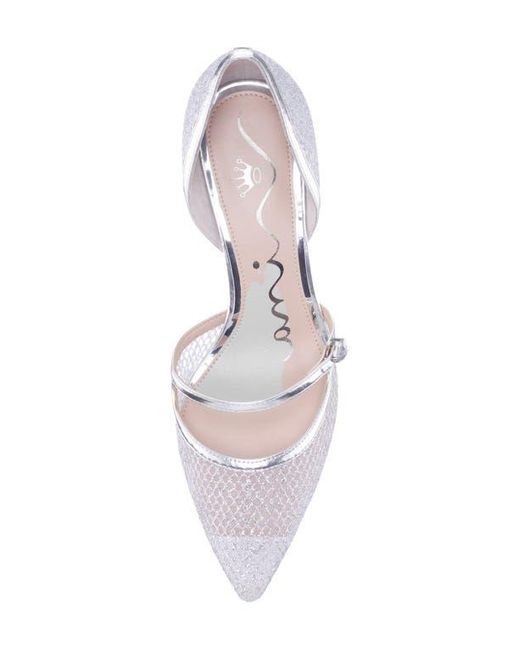 Nina White Nashly Pointed Toe Cap Toe Mary Jane Pump