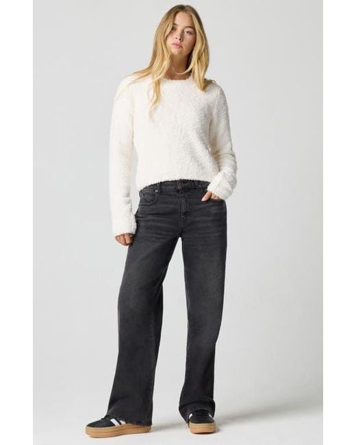 Florence By Mills White Crop Crewneck Sweater