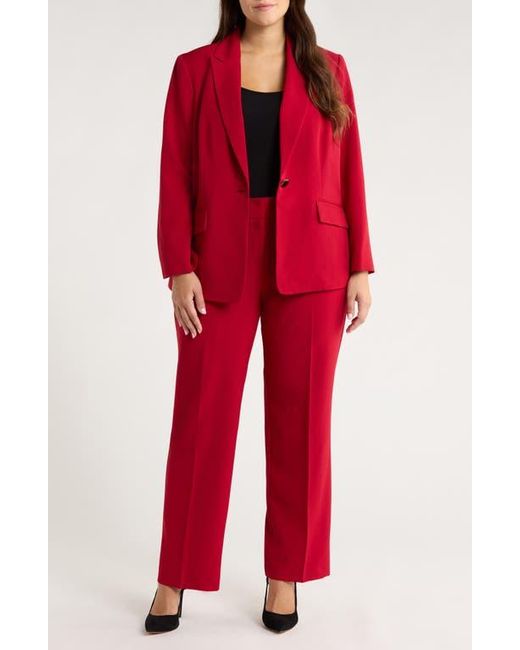 Kasper Red Peak Lapel One-Button Blazer