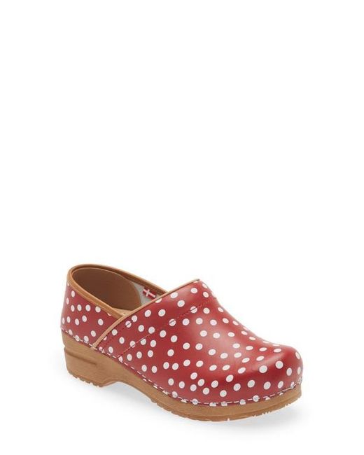 Sanita Red Roxbury Polka Dot Clog