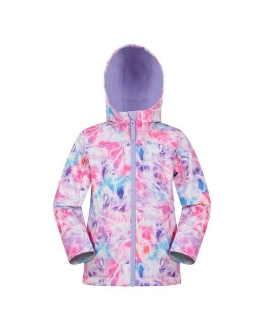 Mountain Warehouse Purple Childrens/Kids Patterned Water Resistant Soft Shell Jacket
