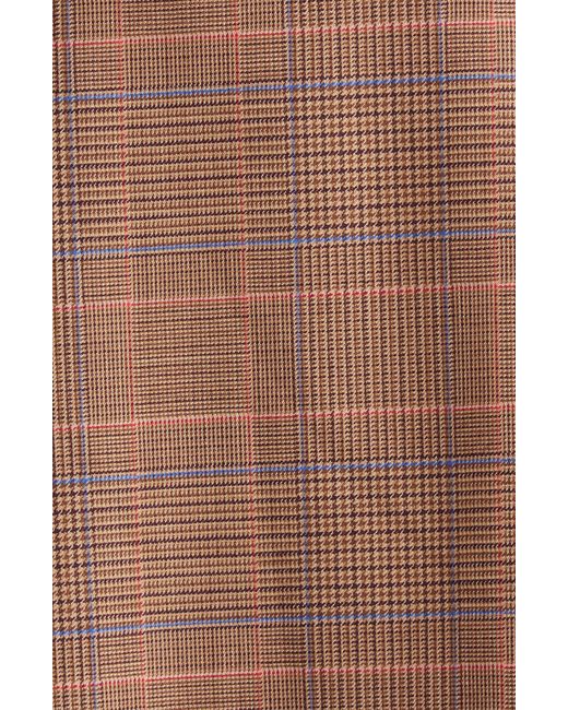 A.L.C. Navy Plaid Drape Handkerchief Hem Skirt in Brown Lyst